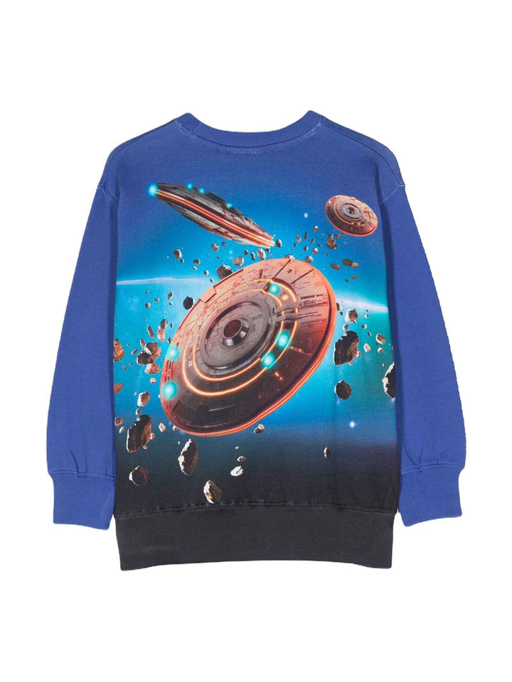 Felpa blu bambino con stampa