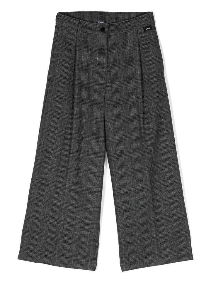 Pantaloni grigi a quadri bambina