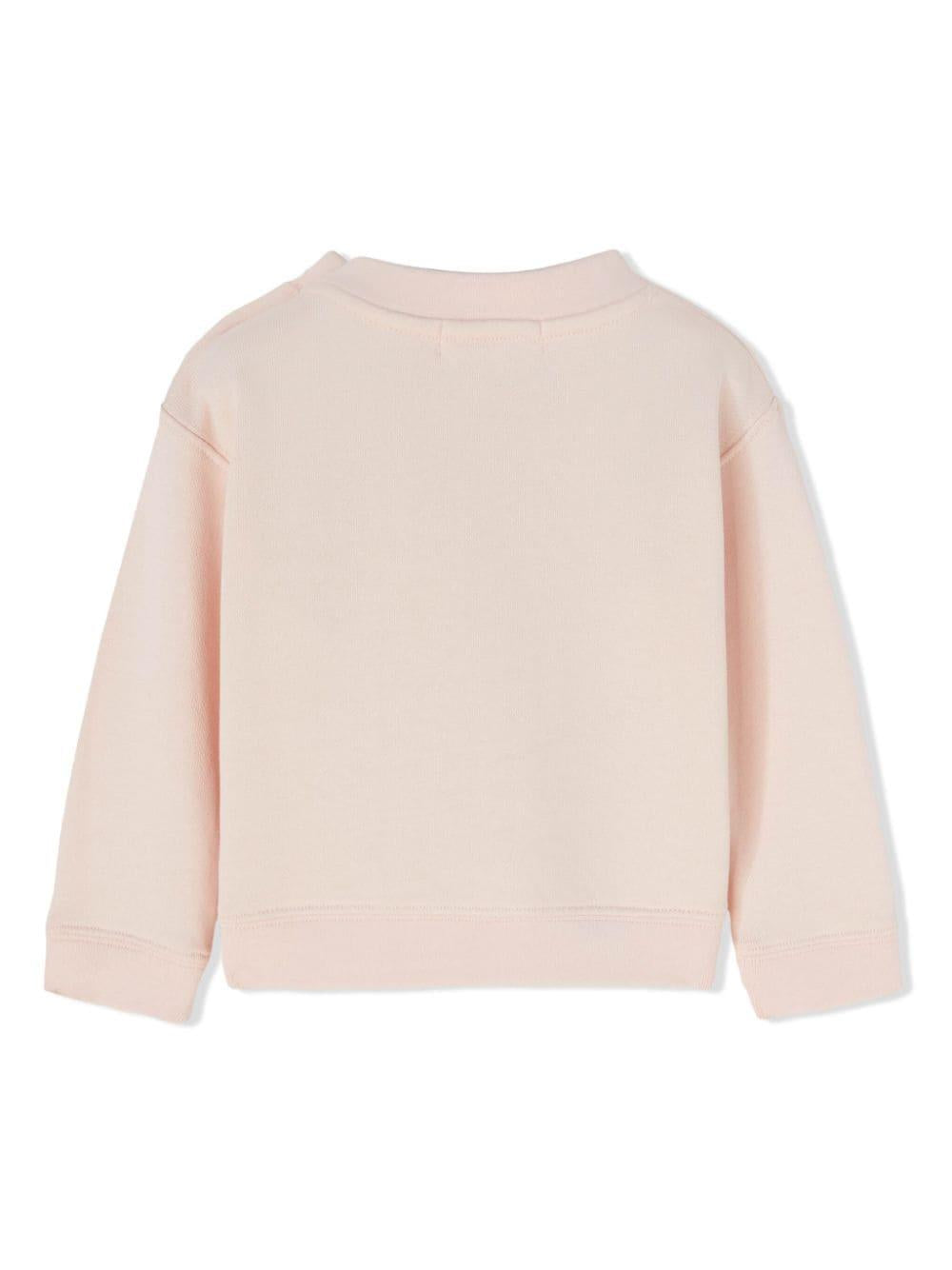 Felpa rosa neonata con stampa bianca PGXC001F23FLE003 3301 PALM ANGELS KIDS 