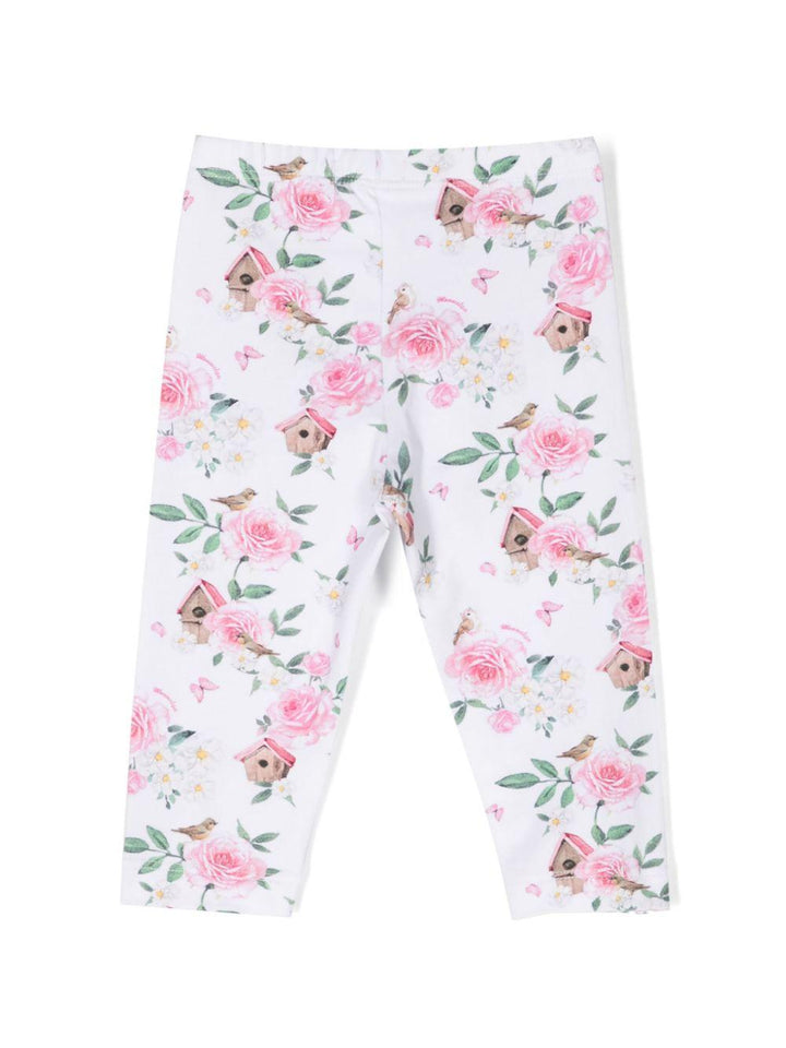 Leggins bianco/multicolor neonata