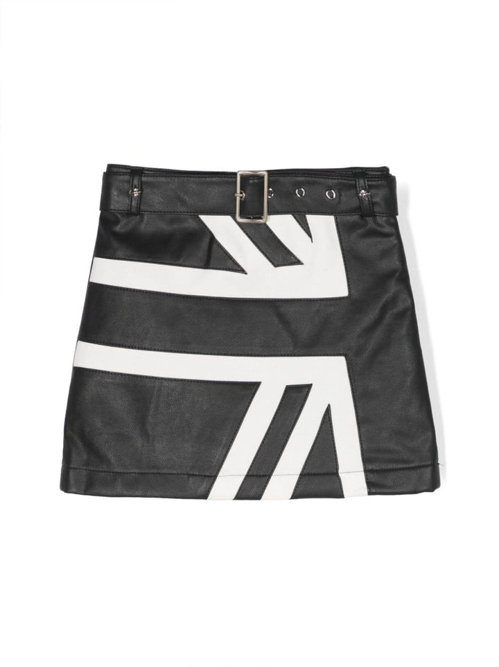 Gonna nera bambina con ricamo logo