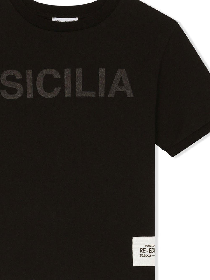 T-shirt nera bambino