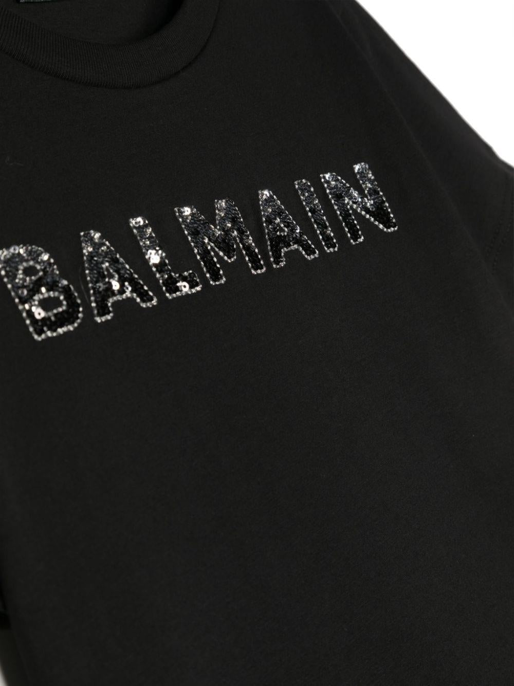 T-shirt nera bambina con logo
