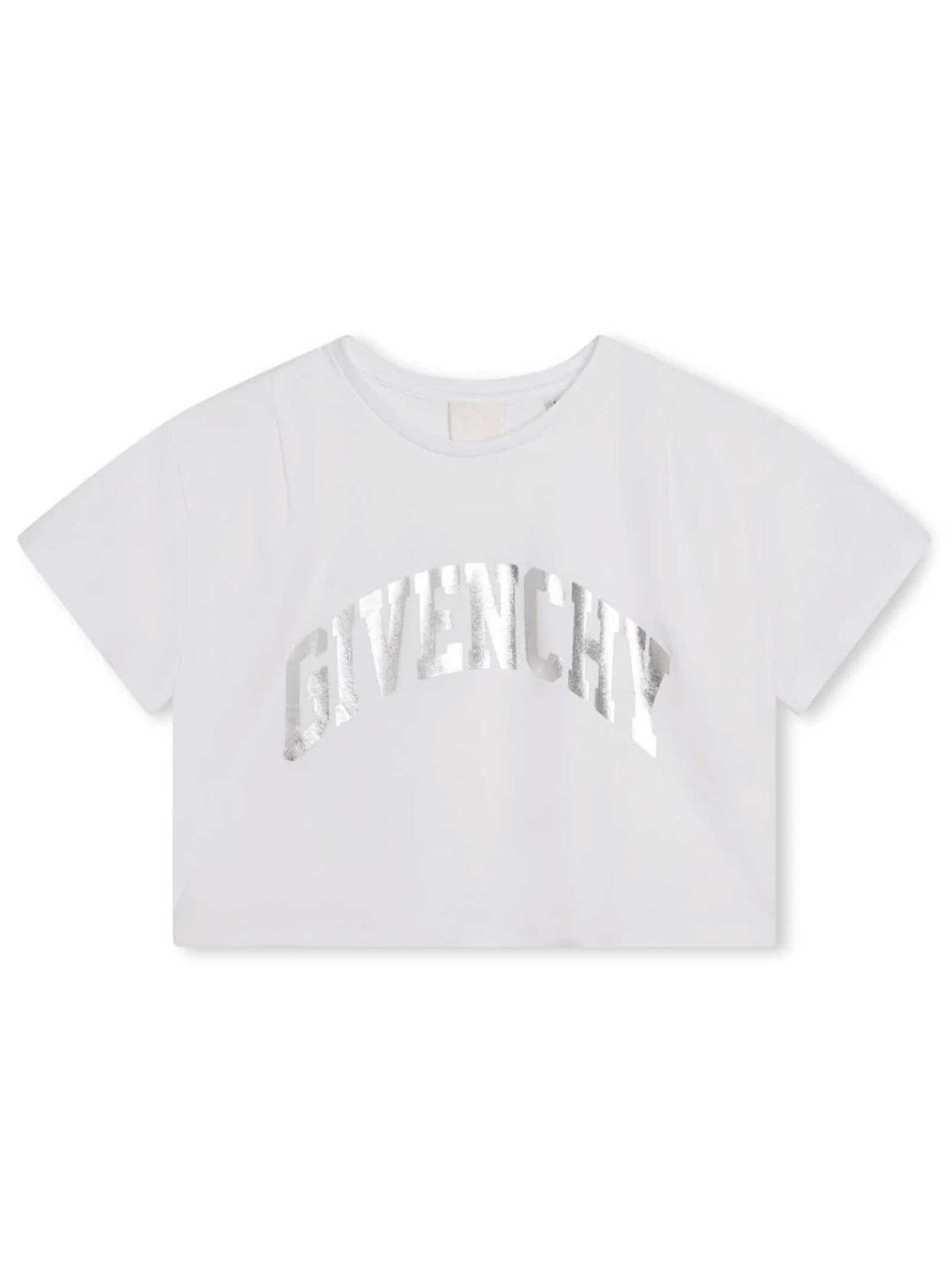 T-shirt bianca bambina con stampa argento H15333 10P Givenchy Kids 