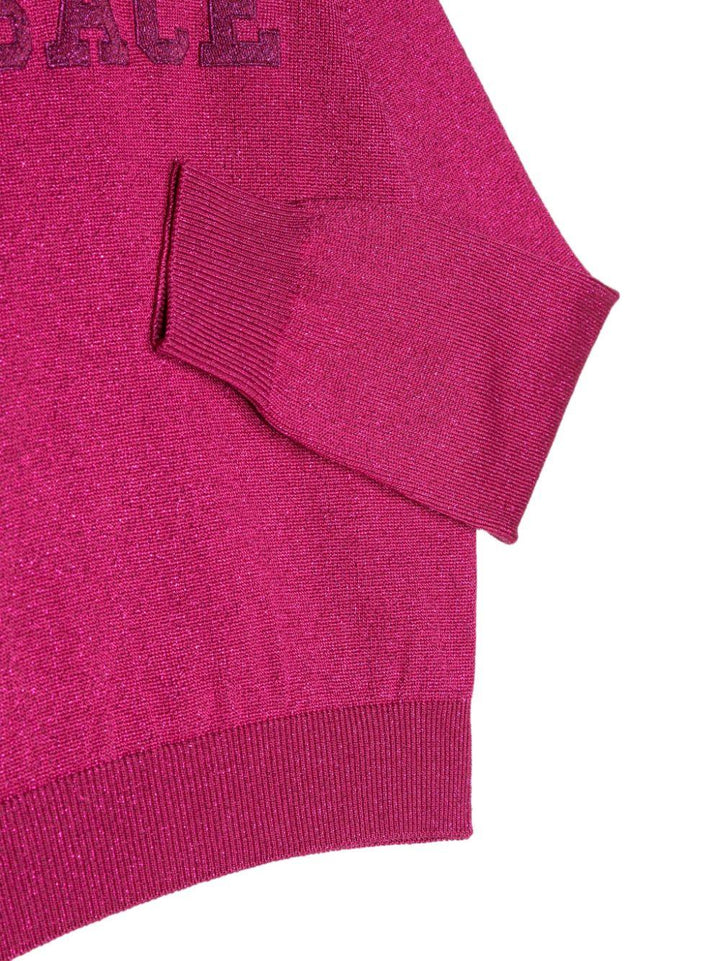 Maglione fucsia  bambina con logo 10114351A08413 1PP80 VERSACE 