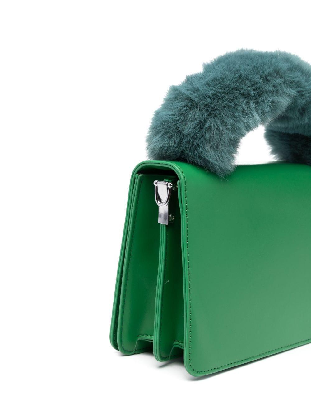 Borsa verde bambina a spalla con logo goffrato 17B0112755 0026 Monnalisa kids 