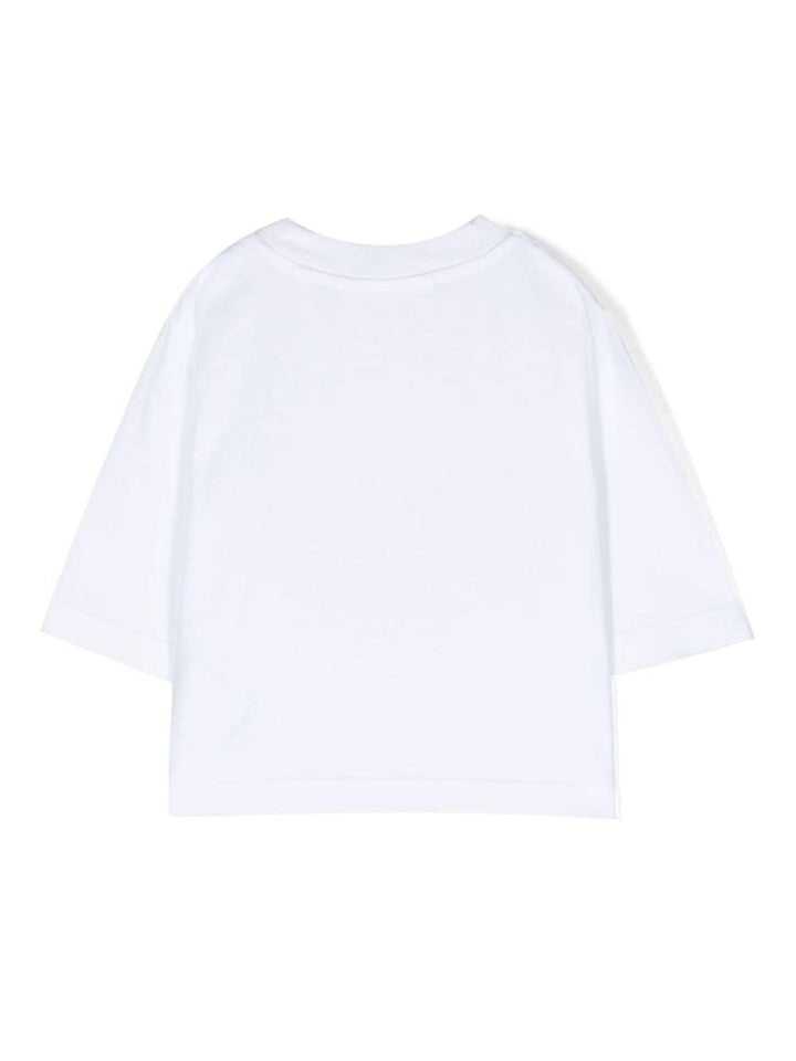 T-shirt bianca/marrone bambina PGAA004C99JER003 0160 PALM ANGELS KIDS 