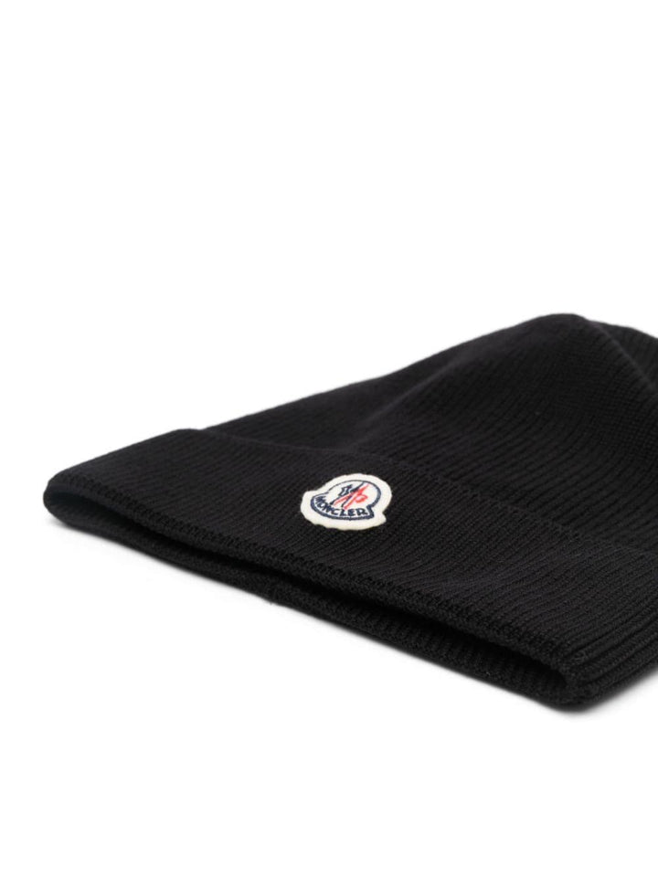 Berretto nero bambino con logo