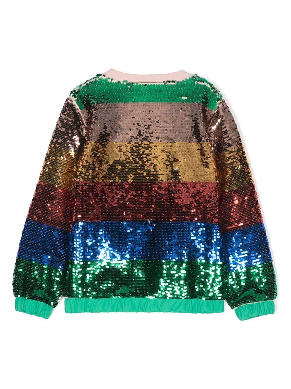 Felpa multicolor bambina con paillettes