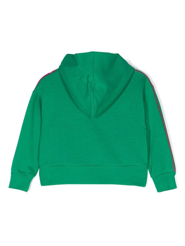 Felpa verde bambina con cappuccio e stampa 'Duffy Duck' 19B6292097 0026 Monnalisa kids 