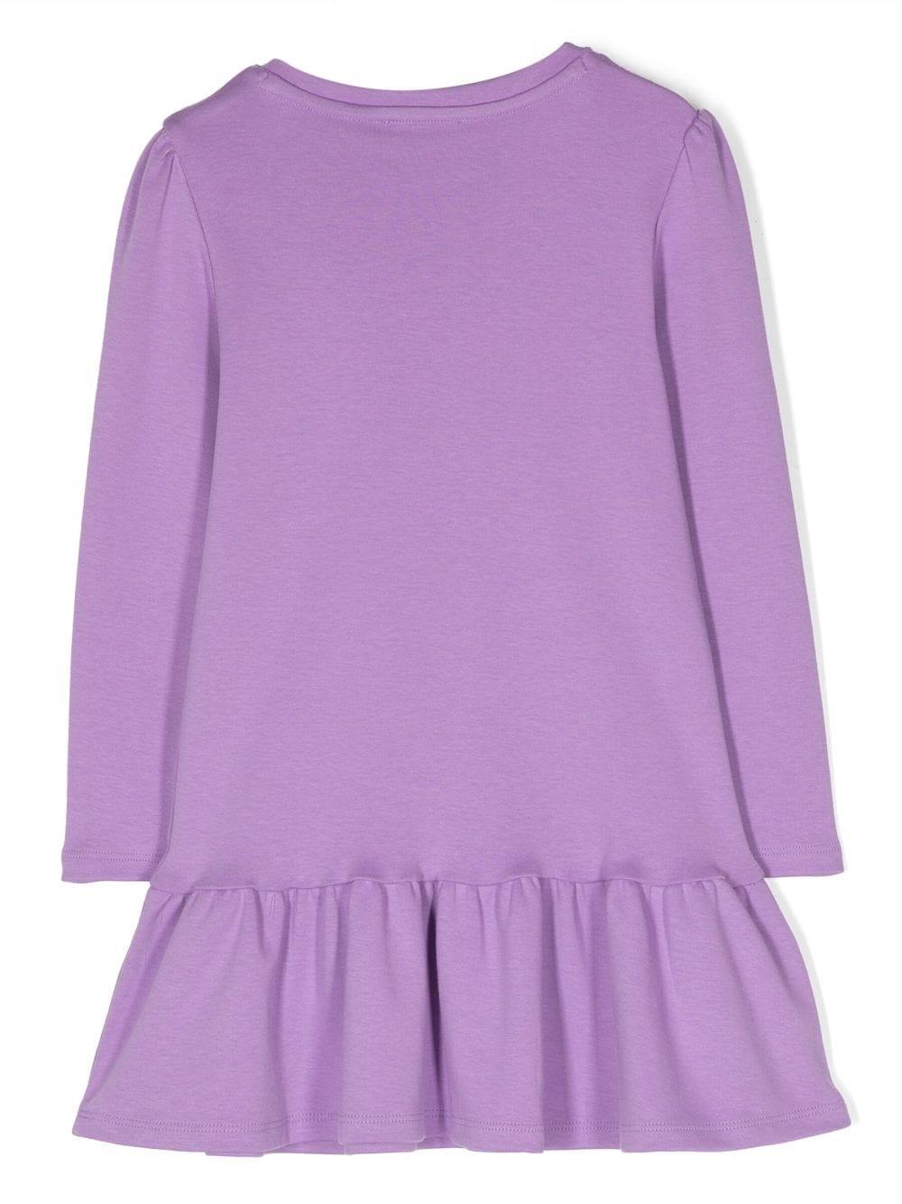Abito glicine bambina con maniche lunghe e stampa multicolor W12450 919 Marc Jacobs Kids 