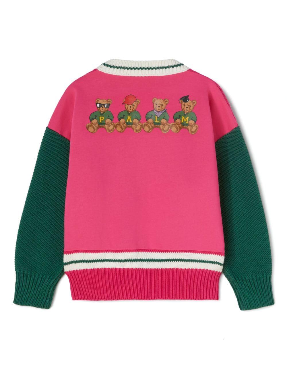 Cardigan multicolor bambina con logo