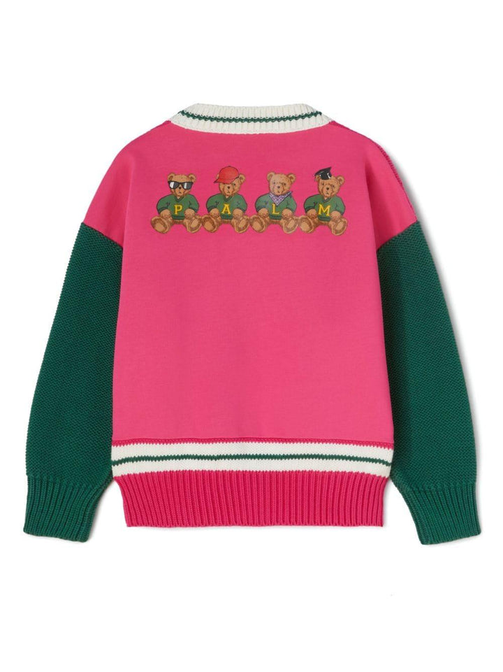 Cardigan multicolor bambina con logo