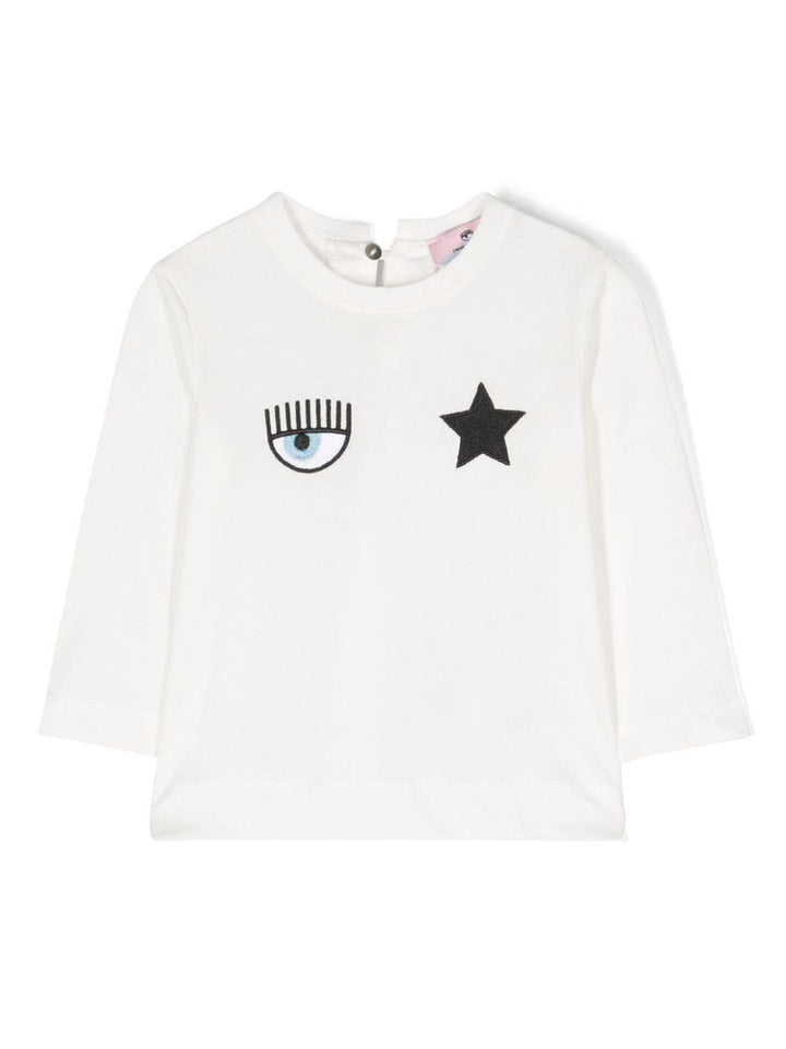 Maglia bianca con applicazioni