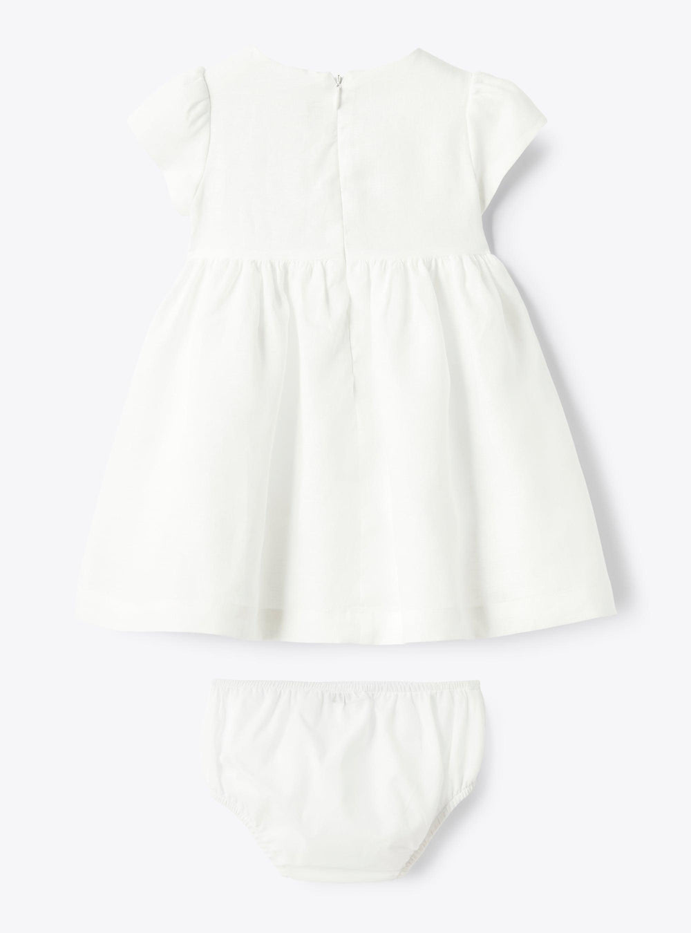 abito bianco neonata P25VM788L0002 010 IL GUFO 
