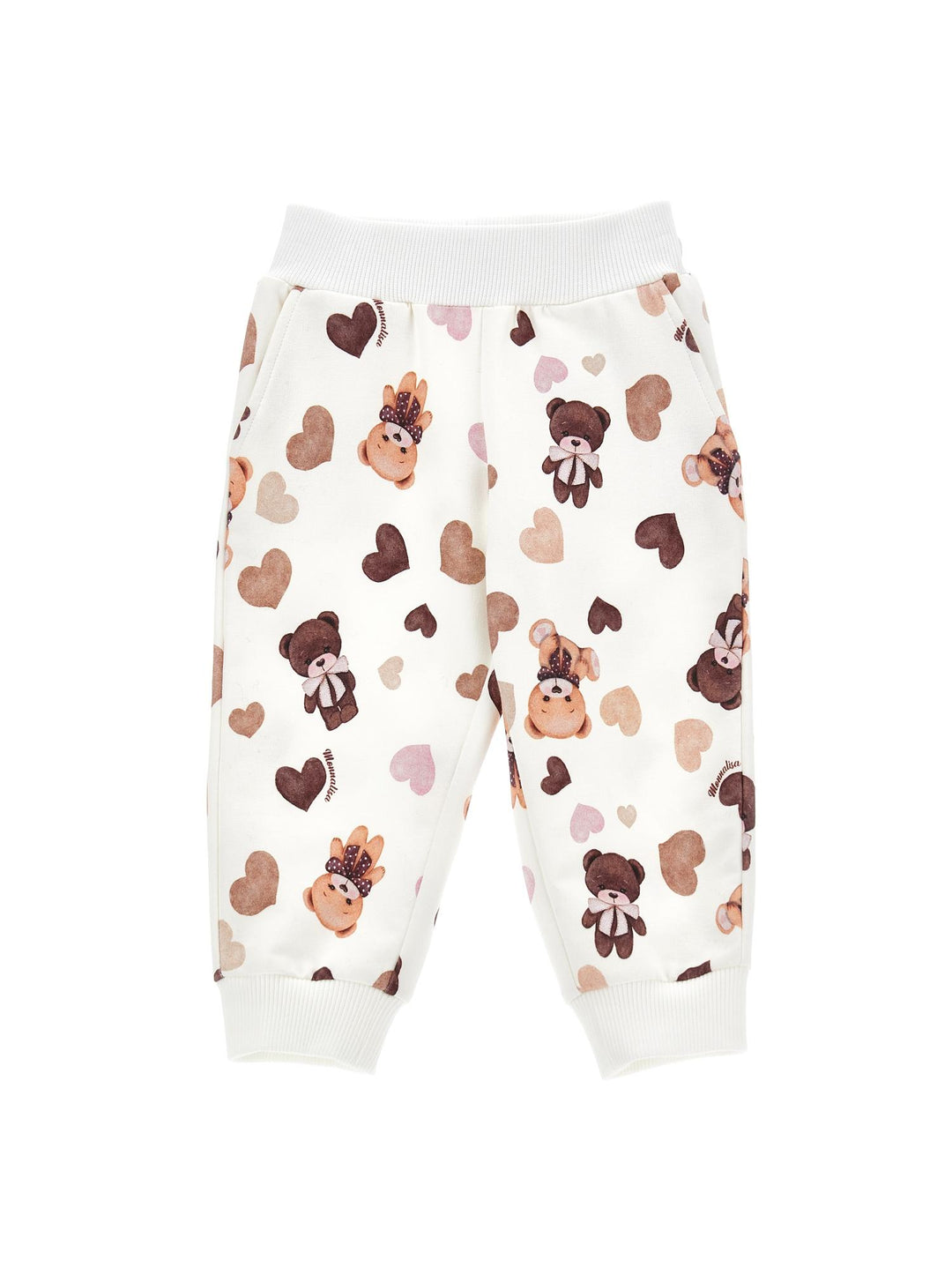 Pantaloni bianco neonata con stampa 39B4082071 0029 Monnalisa kids 