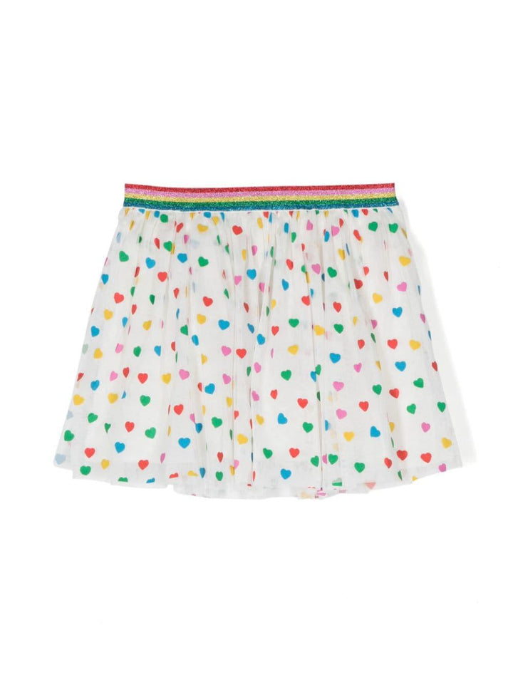 Gonna bianca e multicolor bambina