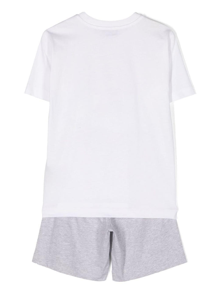Set grigio/bianco neonato HUG00LLAA23 84171 MOSCHINO KIDS 
