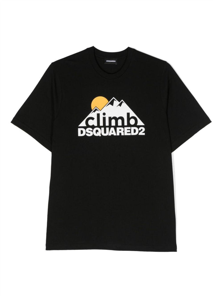 T-shirt nera/bianca bambino