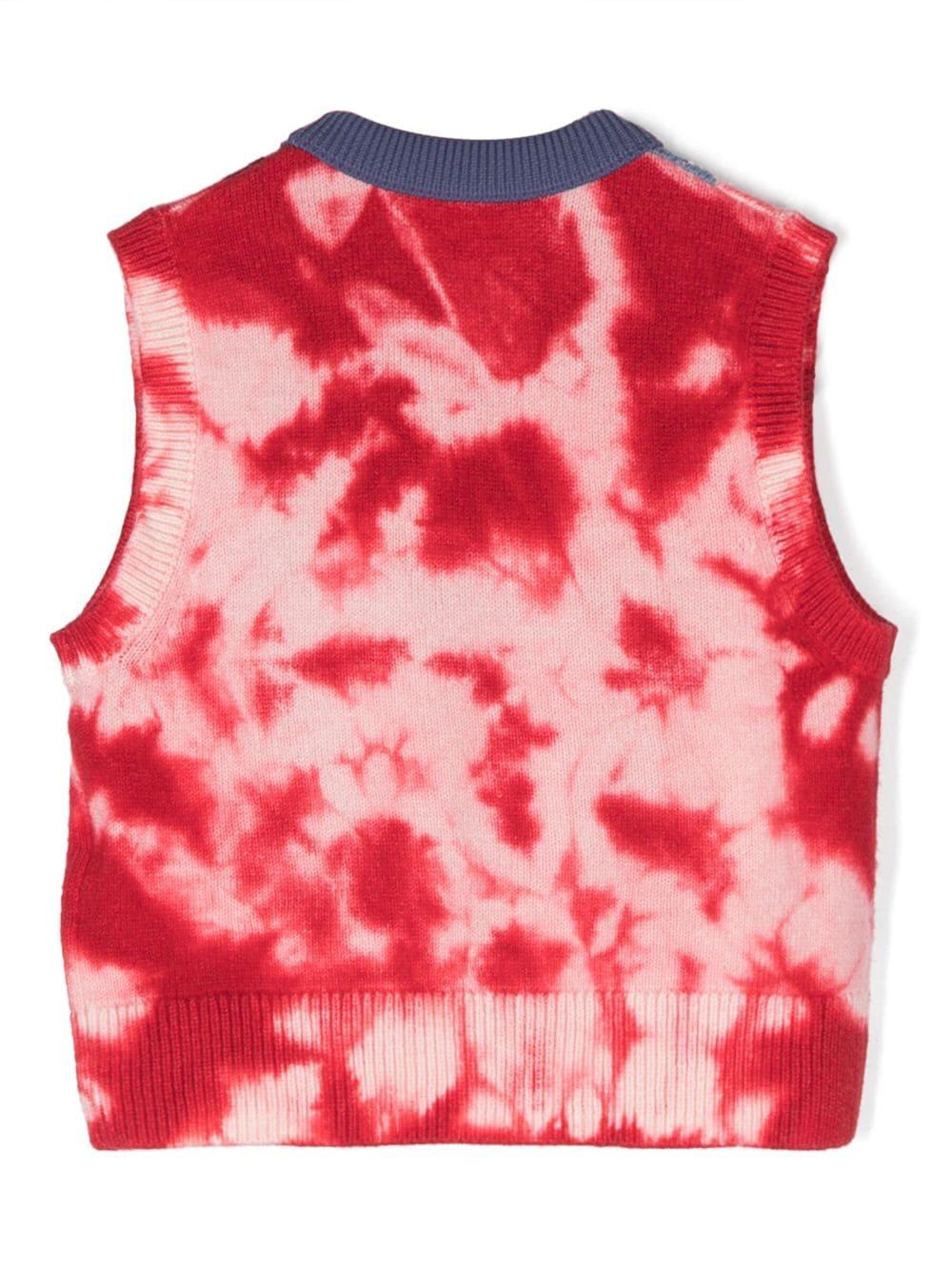 Top bambino rosso con stampa a rombi