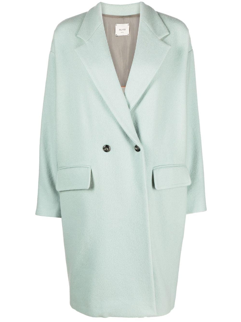 Cappotto doppiopetto blu chiaro donna