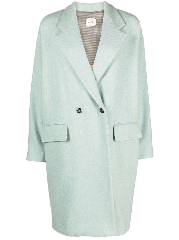Cappotto doppiopetto blu chiaro donna
