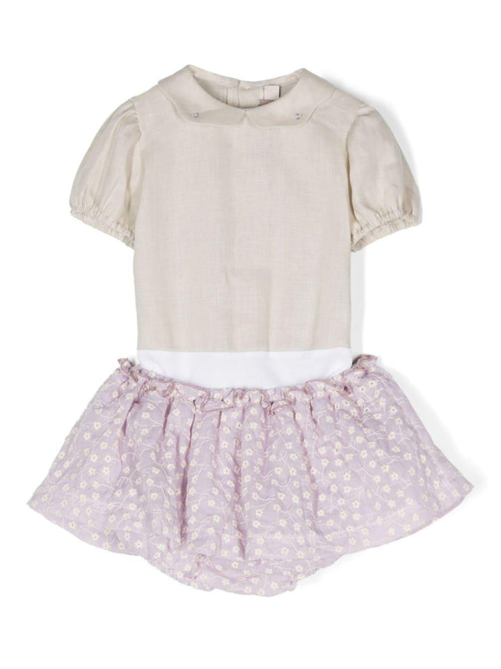 Set beige/viola neonata