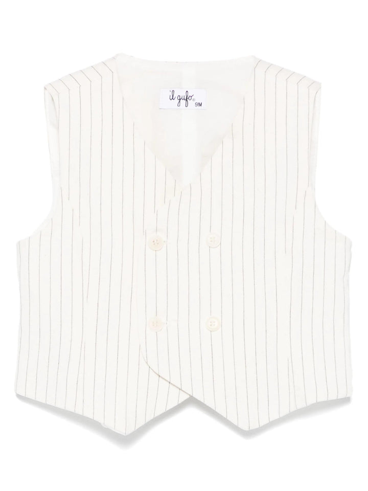 gilet bianco neonato P25GI055C1086 100 IL GUFO 