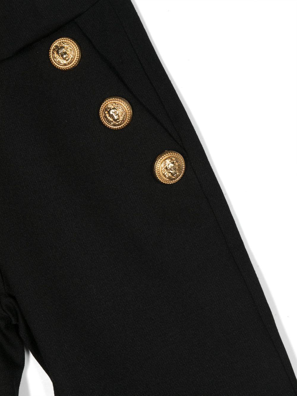 Pantalone nero bambina con bottoni oro