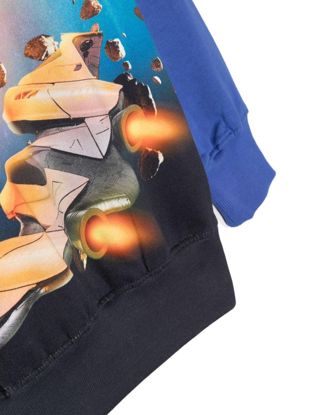 Felpa blu bambino con stampa