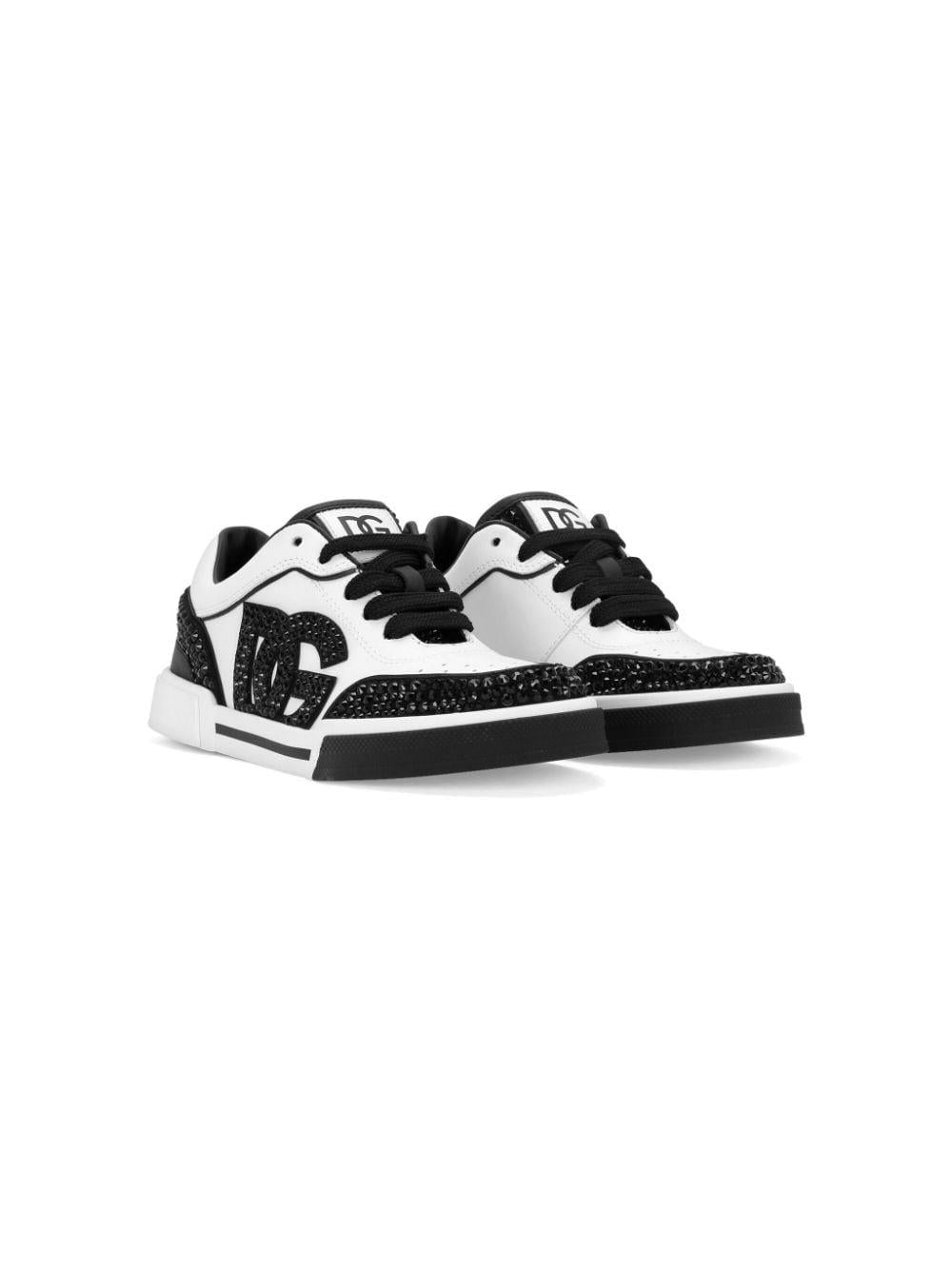 Sneakers bianco/nero bambina – Mancini Junior