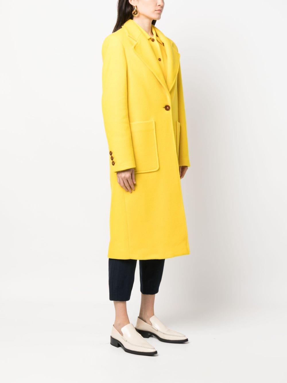 Cappotto monopetto giallo canarino donna