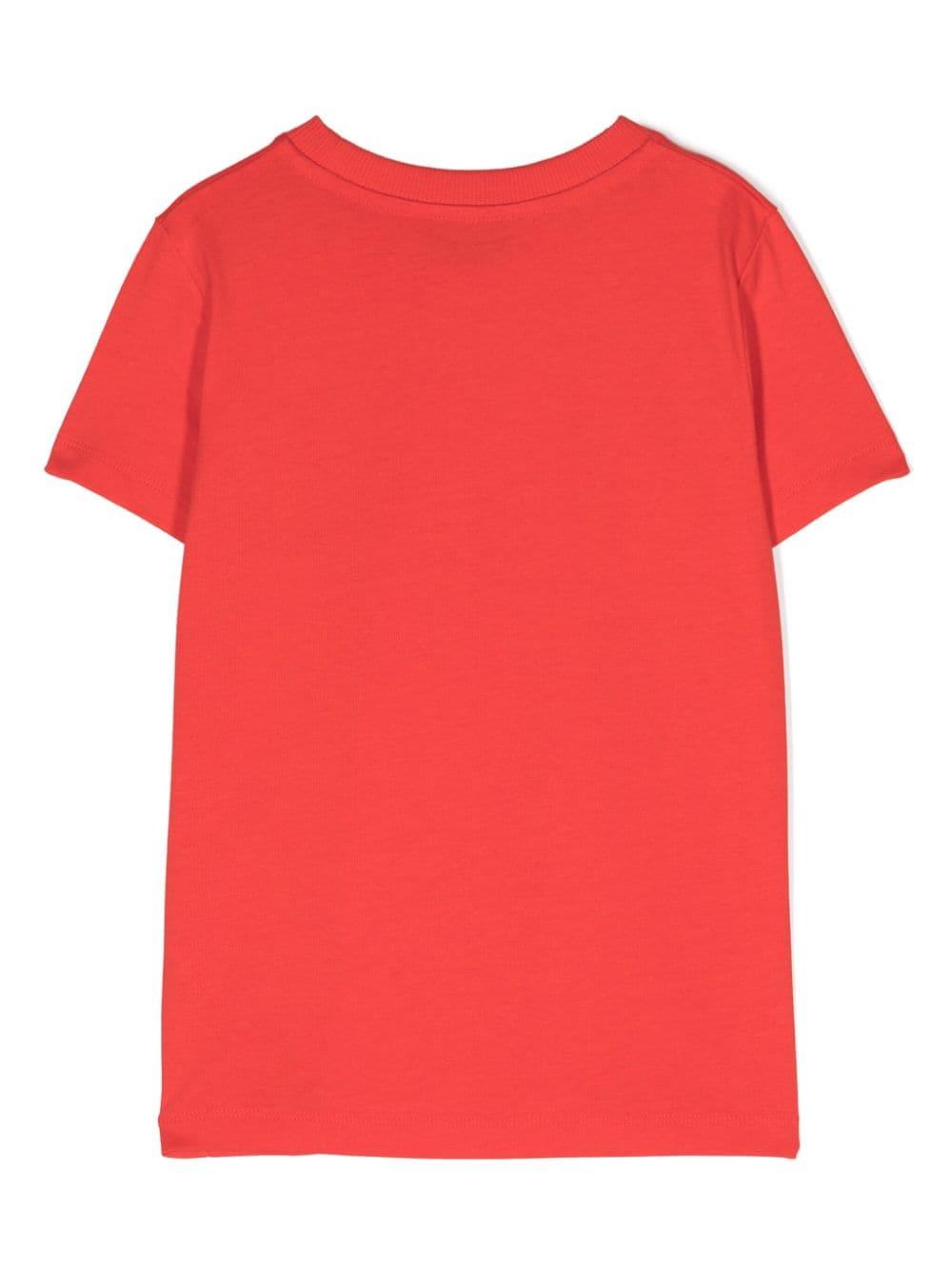 T-shirt rossa bambino HUM04KLAA02 50109 MOSCHINO KIDS 