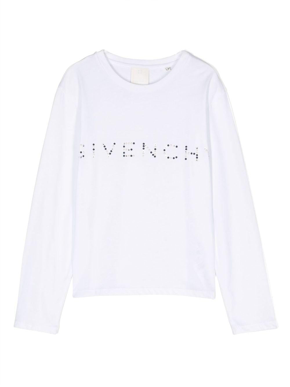 T-shirt bianca bambina con applicazione