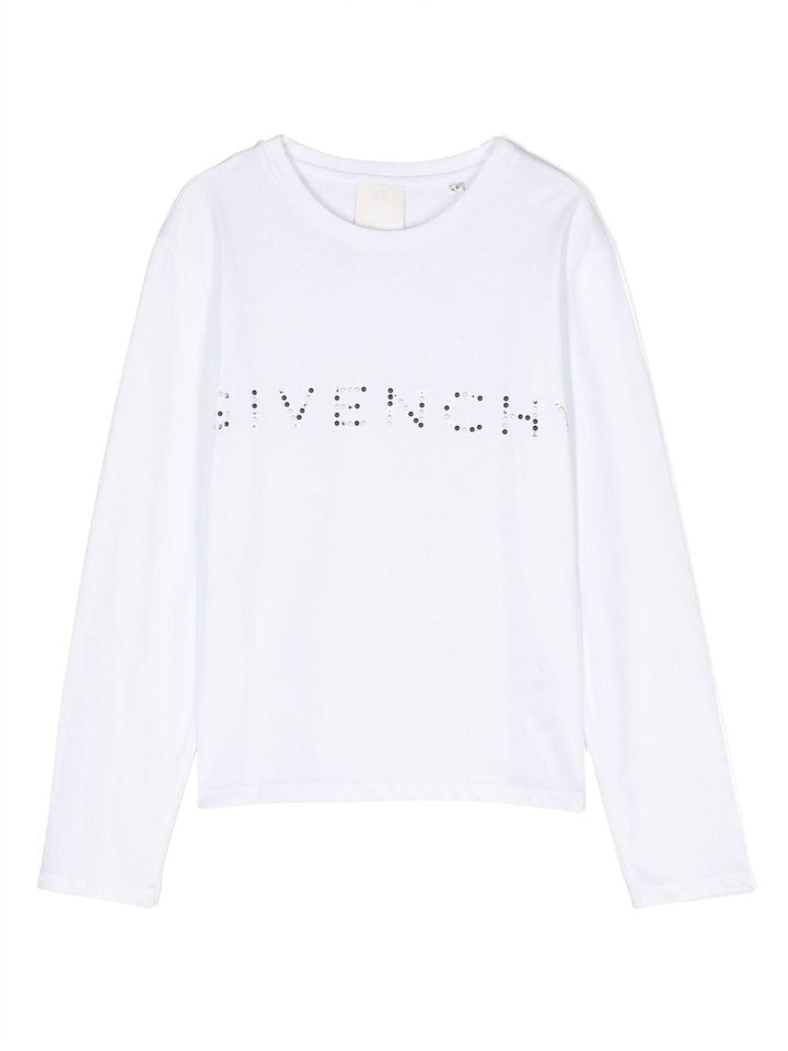 T-shirt bianca bambina con applicazione