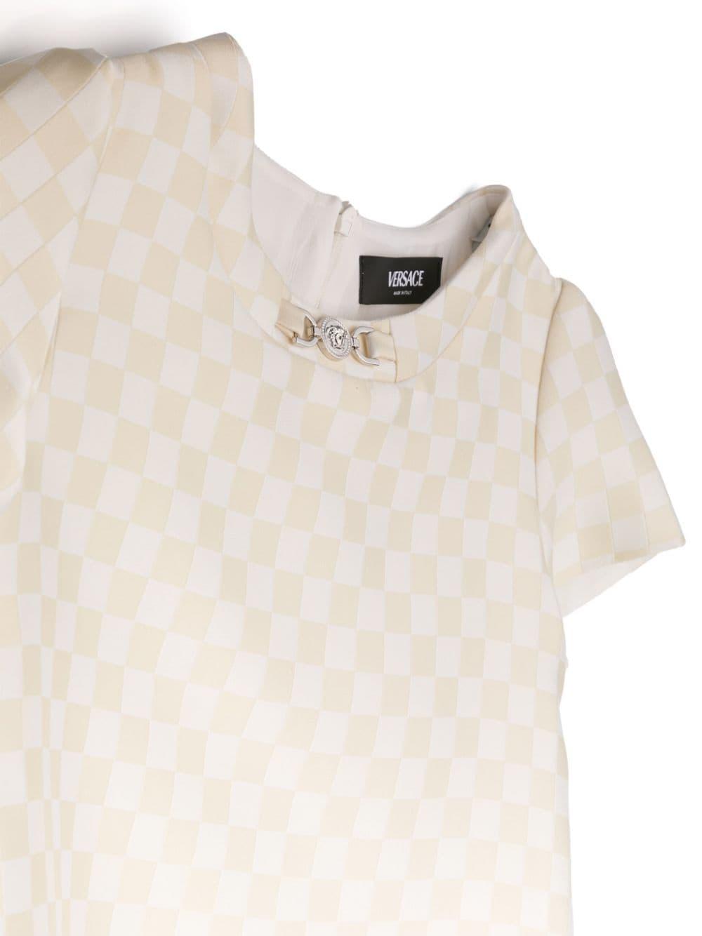 Abito beige/bianco bambina
