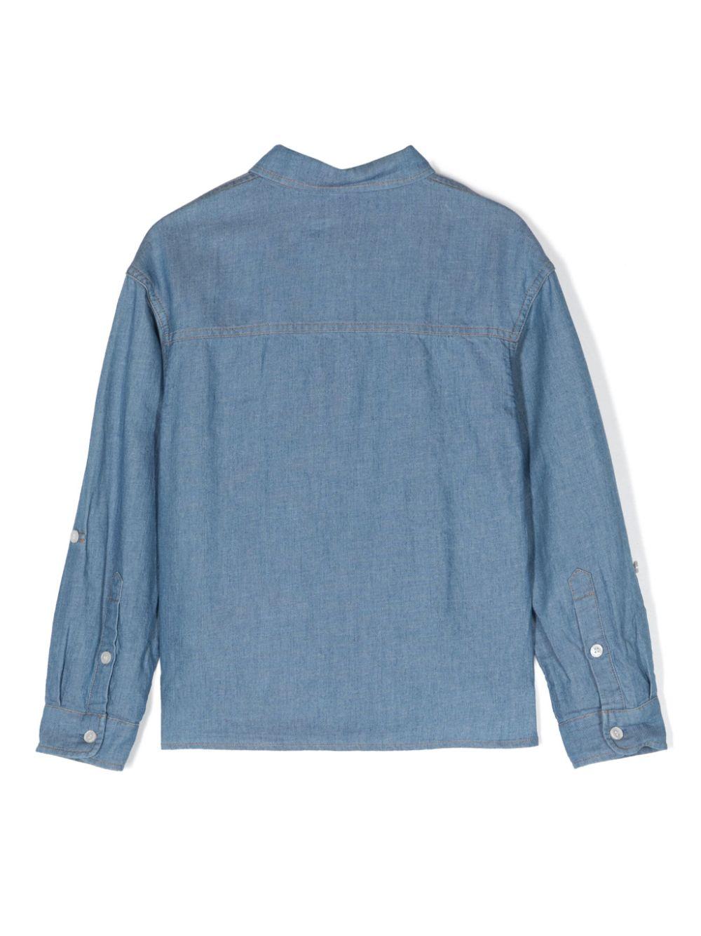 camicia denim bambino HUC015L0E22 40168 MOSCHINO KIDS 