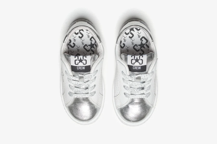 sneakers bianco/argento bambina