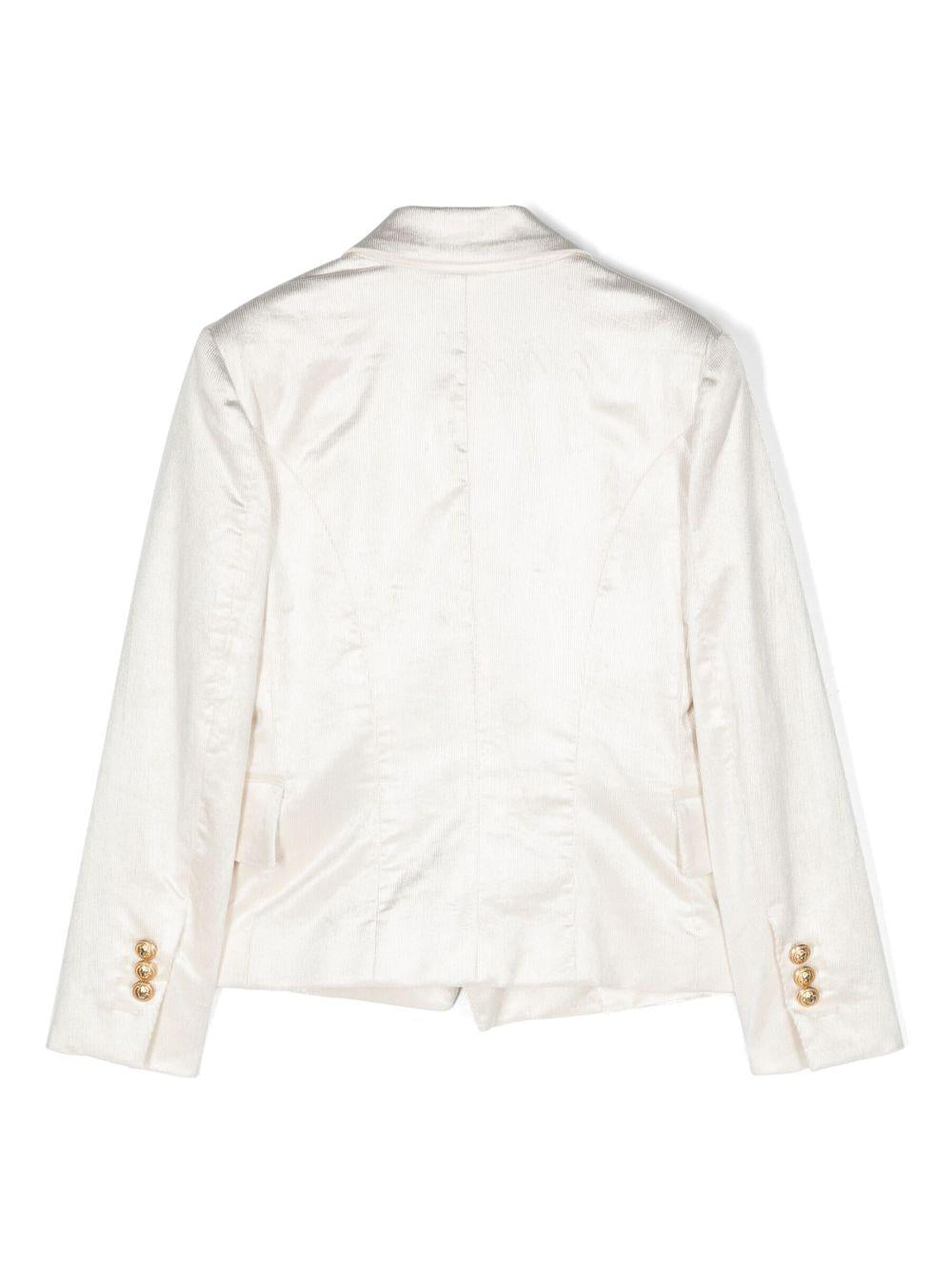 Giacca doppiopetto bianca bambina con bottoni oro