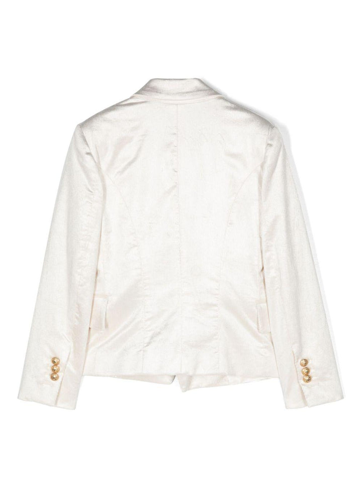 Giacca doppiopetto bianca bambina con bottoni oro
