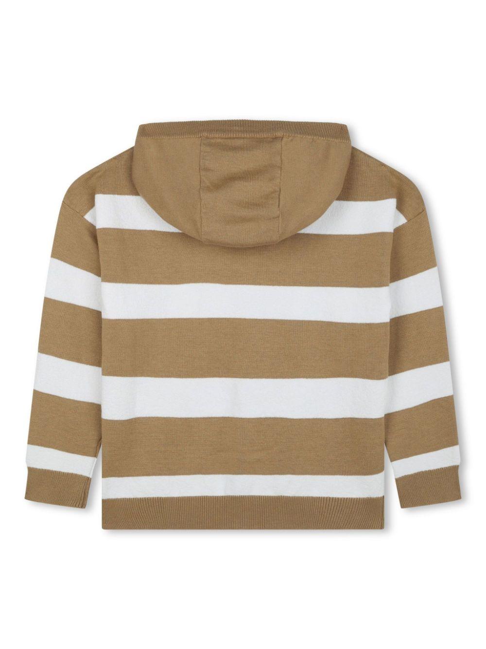 Cardigan bambino marrone/bianco