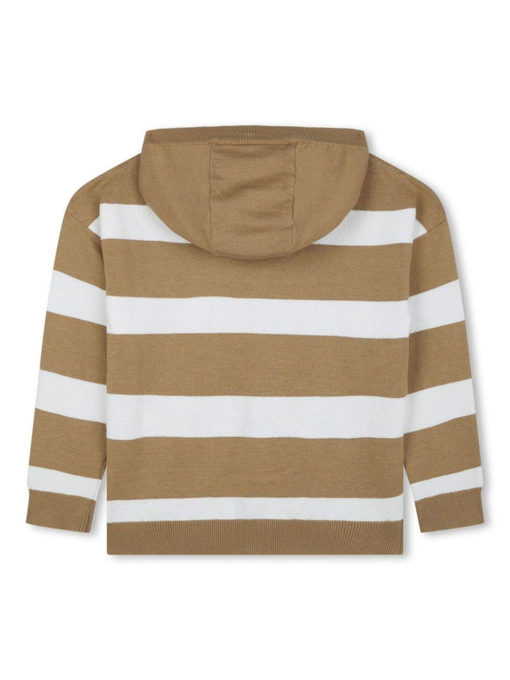 Cardigan bambino marrone/bianco