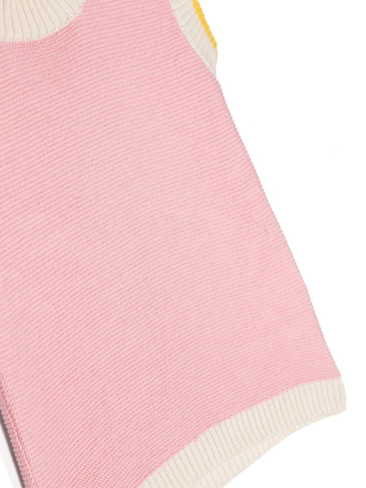 Gillet neonata rosa bianco