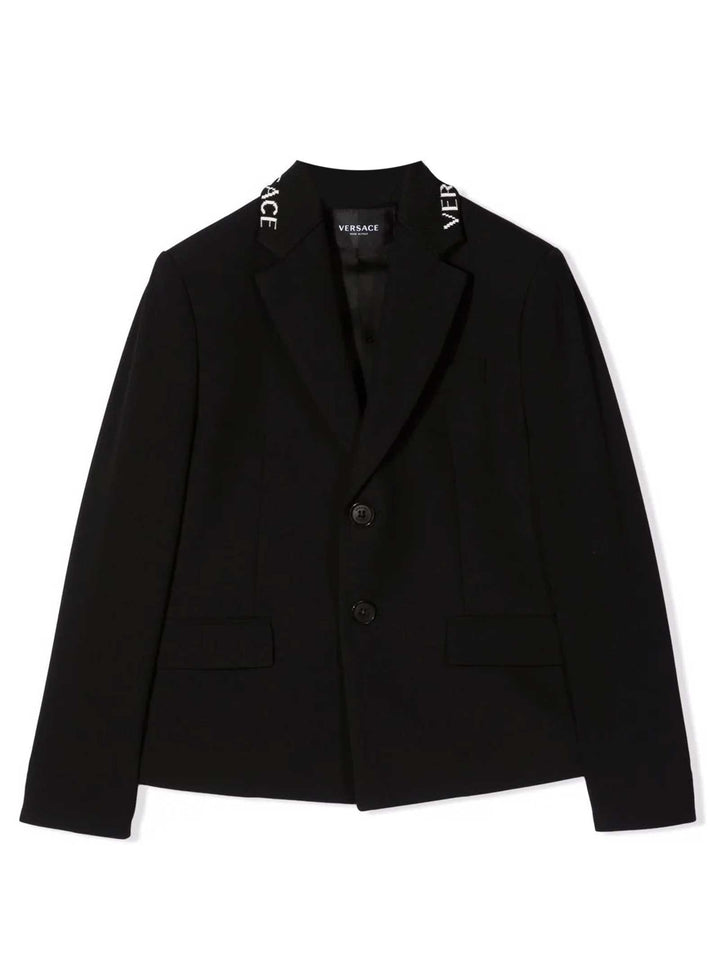Blazer con logo sul bavero