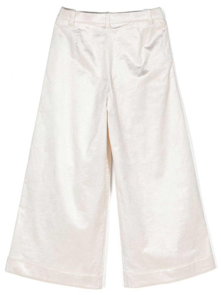 Pantalone bianco bambina a coste