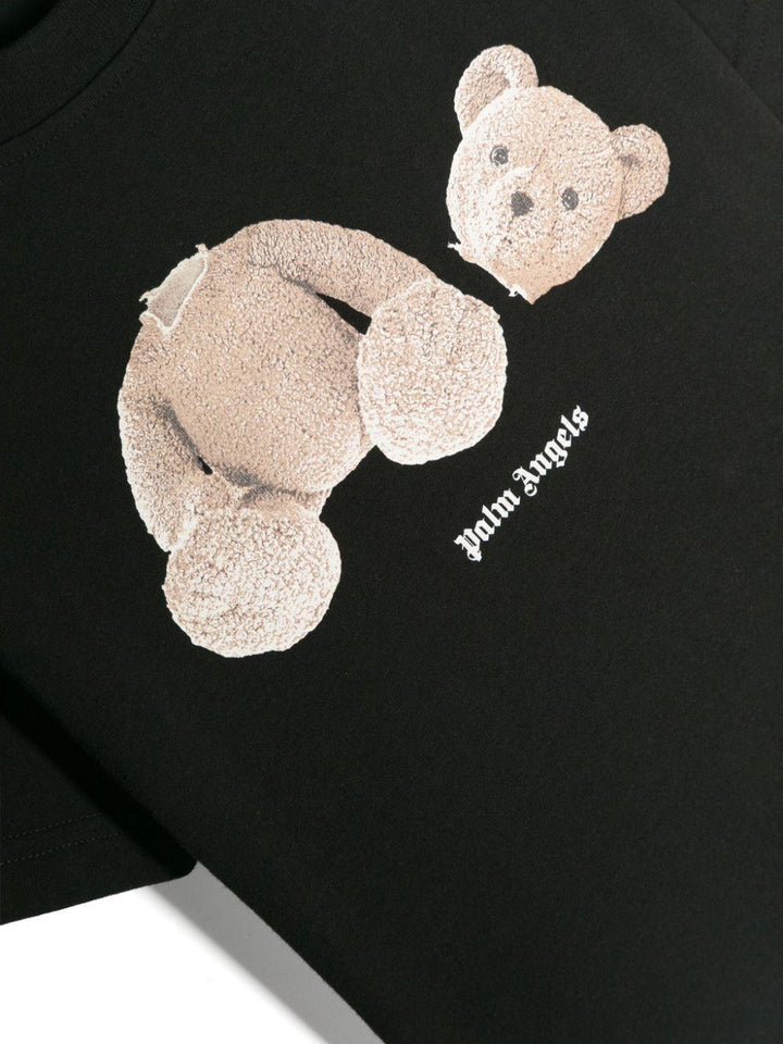 T-shirt bambino nera PBAA003C99JER005 1060 PALM ANGELS KIDS 