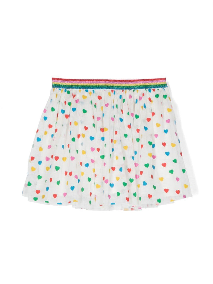 Gonna bianca e multicolor bambina