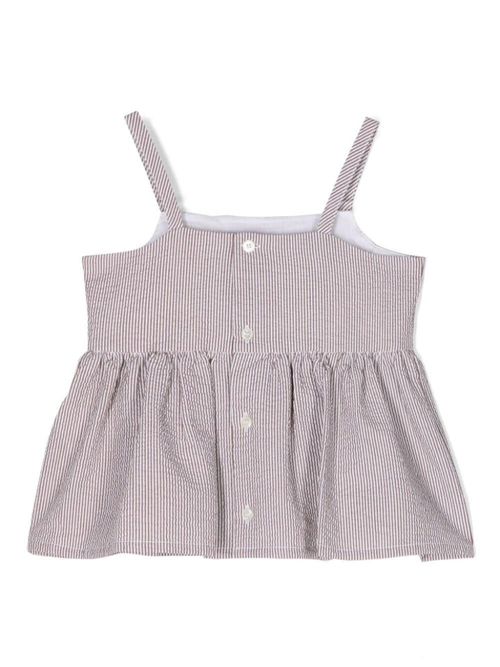 top bianco/marrone bambina