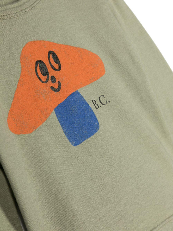 T-shirt verde oliva neonato con stampa