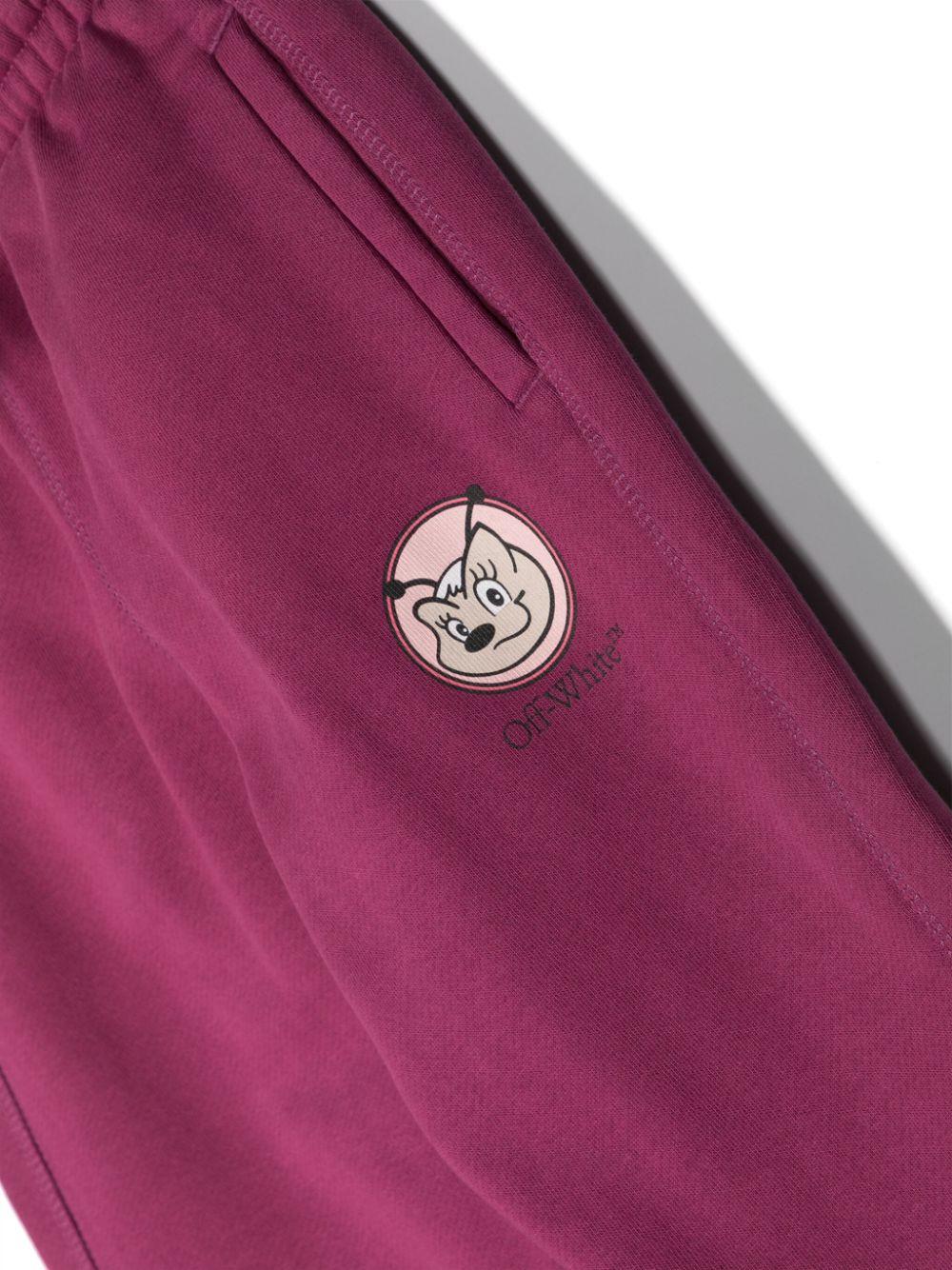 Pantaloni sportivi fucsia bambina con stampa